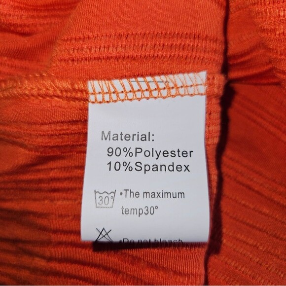 WNEEDU Women’s XL Orange Layered Sleeveless Blouse – Summer Resort Boho Chic - Picture 5 of 5